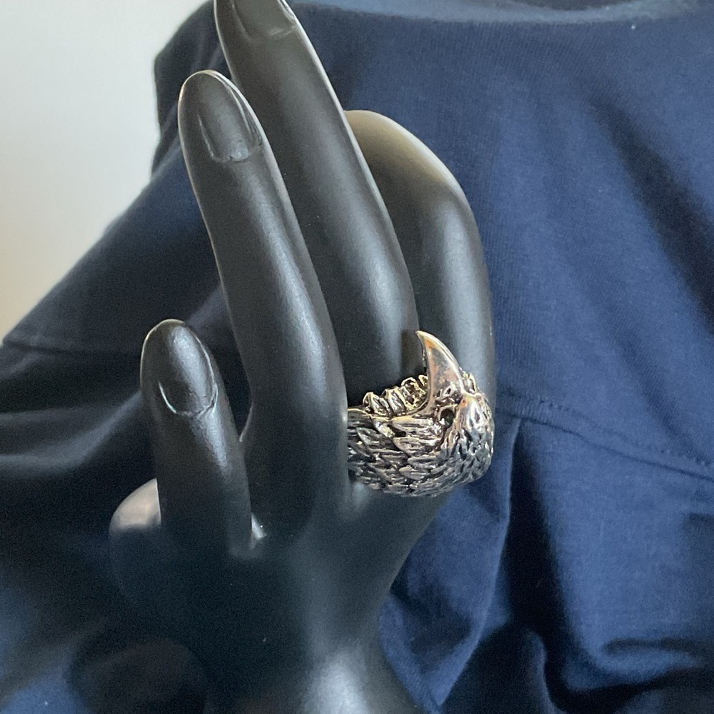 Unisex Silver Eagle Ring size 9
